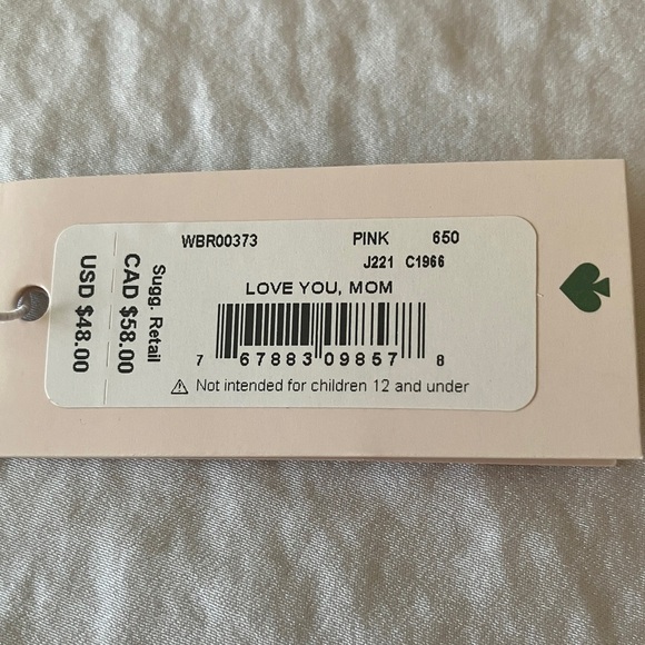 Kate Spade: Gold Tone “Love Love” Bracelet- Red Heart Accent- Pink Dust Bag - Picture 5 of 14